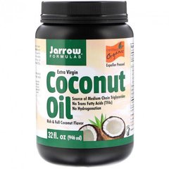 Органическое кокосовое масло, Extra Virgin Coconut Oil, Jarrow Formulas, холодного отжима, 946 мл