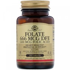 Фолієва кислота, Folic Acid, Solgar, 400 мкг, 250 таблеток