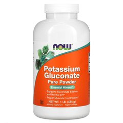 Калия глюконат, Potassium Gluconate, Now Foods, порошок, 454 г