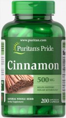Кориця, Cinnamon, Puritan's Pride, 500 мг 200 капсул