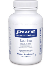 Таурин, Taurine, Pure Encapsulations, 1000 мг, 120 капсул