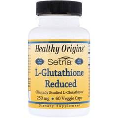 Глутатіон, L-Glutathione, Healthy Origins, 250 мг, 60 капсул
