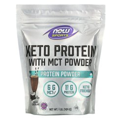 Кето-протеїн з порошком MCT вершковий шоколад , Keto Protein with MCT Powder, Now Foods 454 г