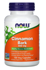 Кора кориці, Cinnamon Bark, Now Foods, 600 мг, 120 капсул