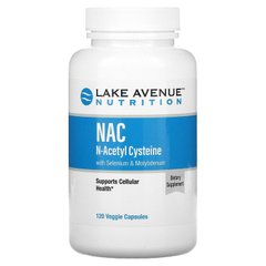 N-ацетилцистеїн з селеном і молібденом, NAC, Lake Avenue Nutrition, 600 мг, 120 вегетаріанських капсул