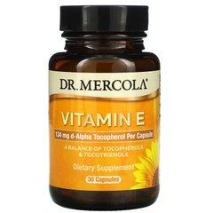 Витамин Е, Vitamin E, Dr. Mercola, 134 мг, 30 капсул