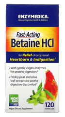 Бетаїн гідрохлорид, Betaine HCI, Enzymedica, 120 капсул