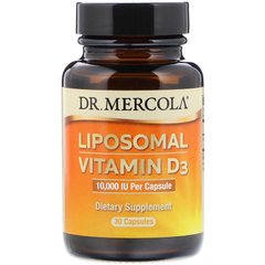 Вітамін Д3, Д-3 ліпосомальний, Liposomal Vitamin D3, Dr. Mercola, 10 000 МО, 30 капсул
