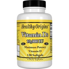 Вітамін Д-3, Д3, Vitamin D-3, D3, Healthy Origins, 10 000 МО, 120 капсул