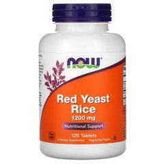 Красный дрожжевой рис, Red Yeast Rice, Now Foods, 1200 мг 120 таблеток