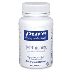 L-метіонін, l-Methionine, Pure Encapsulations, 375 мг, 60 капсул