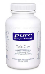 Кошачий коготь, Cat's Claw, Pure Encapsulations, для поддержки суставов, иммунной и сердечно-сосудистой систем и здоровья желудочно-кишечного тракта, 450 мг, 90 капсул