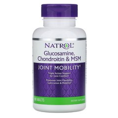 Для суглобів, Glucosamine Chondroitin & MSM, Natrol, 90 таблеток
