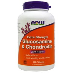 Глюкозамин и хондроитин, Glucosamine & Chondroitin, Now Foods, 1,5/1,2 г, 120 таблеток