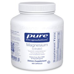 Магній цитрат, Magnesium citrate, Pure Encapsulations, 150 мг, 180 капсул