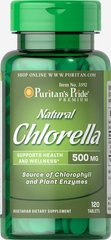 Хлорела, Natural Chlorella, Puritan's Pride, 500 мг, 120 таблеток
