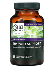 Поддержка щитовидной железы, Thyroid Support, Gaia Herbs, 120 капсул