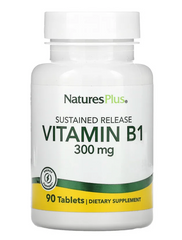 Тиамин (Vitamin B-1), Nature's Plus, Витамин В1, 300 мг, 90 таблеток