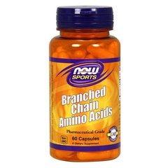 Комплекс амінокислот, Branched Chain Amino Sports, Now Foods, 60 капсул