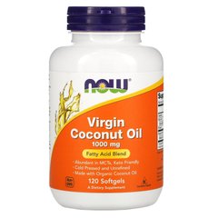 Кокосове масло першого віджиму, Virgin Coconut Oil, Now Foods, 1000 мг 120 капсул