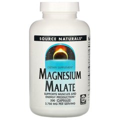 Магний малат, Magnesium Malate, Source Naturals, 375 мг, 200 капсул
