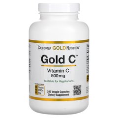 Вітамін C, Gold C, California Gold Nutrition, 500 мг, 240 вегетаріанских капсул