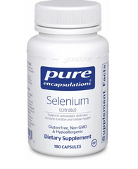 Селен (цитрат), Selenium (citrate), Pure Encapsulations, 200 мкг 180 капсул