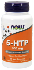 5-гідрокситриптофан, 5-HTP, Now Foods, 100 мг, 60 капсул