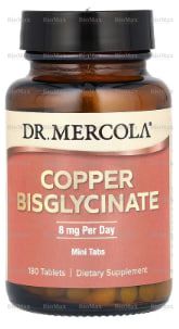 Бисглицинат меди, Dr. Mercola, 8 мг, 180 таблеток