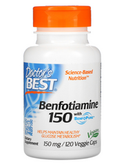 Бенфотіамін, Benfotiamine, Doctor's Best, 150 мг, 120 капсул
