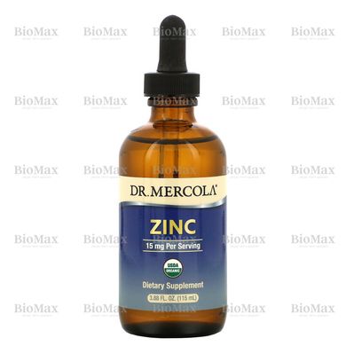 Цинк рідкий, Zinc, Dr. Mercola, 15 мг, 115 мл