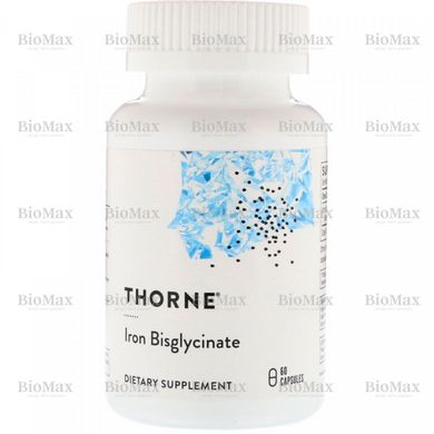 Залізо бісгліцинат, Iron Bisglycinate, Thorne Research, 25 мг 60 капсул