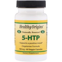 5-гидрокситриптофан, 5-НТР, Healthy Origins, 100 мг, 60 капсул