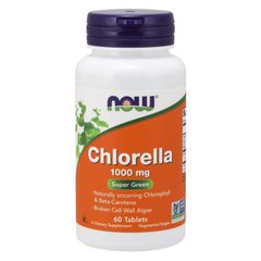 Хлорелла, Chlorella, Now Foods, 1000 мг, 60 таблеток