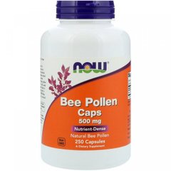 Пчелиная пыльца, Bee Pollen, Now Foods, 500 мг, 250 капсул