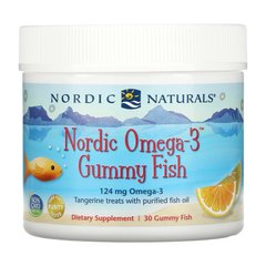 Риб'ячий жир, Омега-3 для дітей, смак мандарину, Nordic Omega-3 Gummy Fish, Nordic Naturals, 124 мг, 30 жувальних таблеток у формі рибок