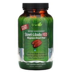Витамины для либидо мужчин, усиленный кровоток, Steel-Libido Red, Irwin Naturals, 150 капсул