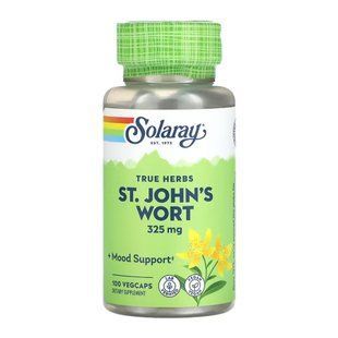 Зверобой, St. John's Wort, Solaray, True Herbs, надземная часть, 325 мг, 100 вегетарианских капсул