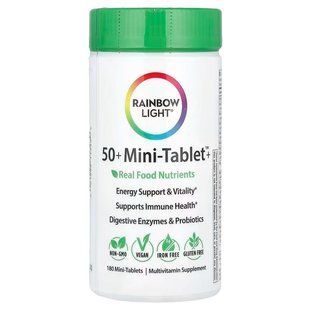 Мультивітаміни для дорослих віком від 50 років, 50+ Mini-Tablet&trade;+, Rainbow Light, 180 міні таблеток