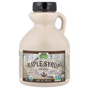 Кленовий сироп, Maple Syrup, Now Foods, Real Food, органік, клас A, темний колір, 473 мл