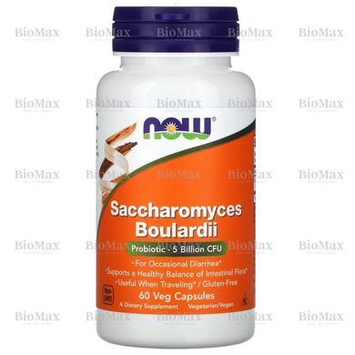 Сахароміцети буларді, підтримка шлунково-кишкової системи, Saccharomyces Boulardii, Now Foods, 60 капсул