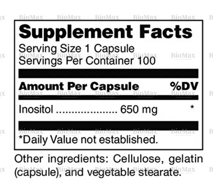 Інозітол, Inositol, Douglas Laboratories, 650 мг, 100 капсул