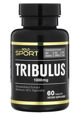 Трибулус, Tribulus, California Gold Nutrition, 45% сапонінів, 1000 мг, 60 таблеток.