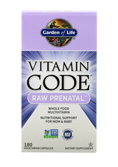 Сырые витамины для беременных, Raw Prenatal, Garden of Life, Vitamin Code, 180 капсул