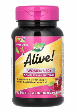 Мультивітаміни для жінок віком від 50 років, Alive! Women's 50+, Nature's Way, 50 таблеток