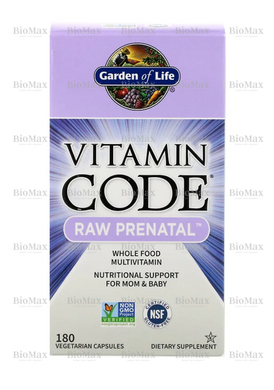 Сирі вітаміни для вагітних, Raw Prenatal, Garden of Life, Vitamin Code, 180 капсул
