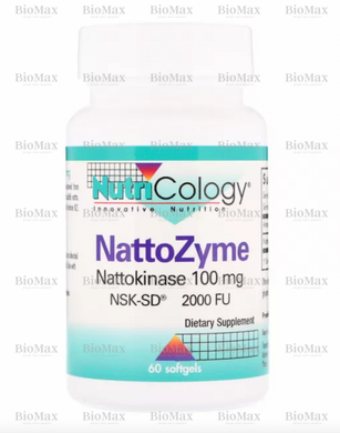 Наттокіназа, NattoZyme, Nattokinase, Nutricology, 100 мг, 60 капсул