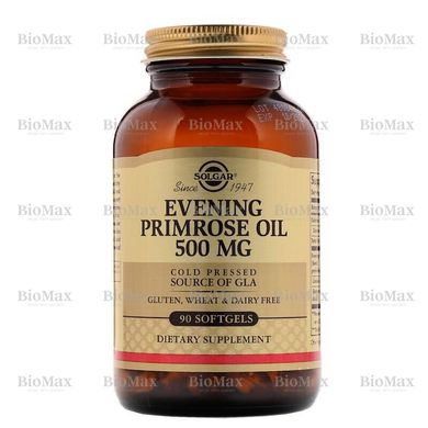 Масло вечірньої примули, Evening Primrose Oil, Solgar, 500 мг, 90 капсул