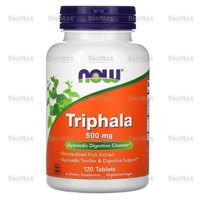 Тріфала, Triphala, Now Foods, 500 мг, 120 таблеток