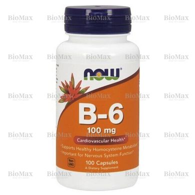 Вітамін В6, Vitamin B-6, Now Foods, 100 мг, 100 капсул